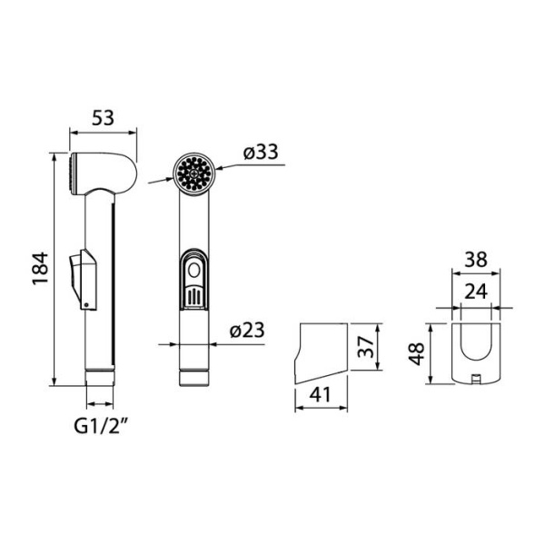Гигиеническая лейка с держателем IDDIS (010SB0GI20)